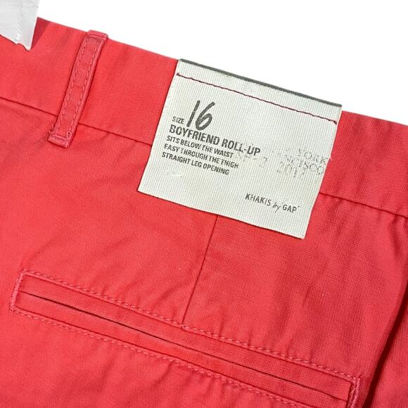 Gap Khakis Boyfriend Roll Up Shorts Size 16 Coral Pink NWT - Picture 3 of 6